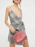 Choies Black Plaid Spaghetti Strap Plunge Tie Waist Mini Dress