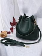 Choies Green Tassel Drawstring Detail Bucket Shoulder Bag