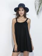 Choies Black Tie Shoudler Mini Dress