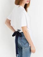 Choies White Short Sleeve Tie Back T-shirt