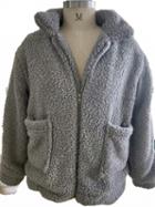 Choies Gray Faux Fur Long Sleeve Chic Women Coat