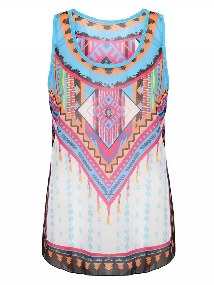 Choies Multicolor Geo-tribal Print Racer Back Vest