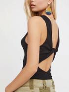 Choies Black Knot Backless Ribbed Tank Top