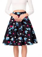 Choies Black High Waist Cherry Print Skirt