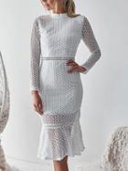 Choies White Fishtail Hem Long Sleeve Chic Women Lace Bodycon Dress
