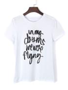 Choies White Letter Print Basic T-shirt