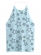 Choies Blue Halter Star Print Backless Vest