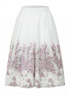 Choies Pink 3d Flower High Waist Mesh Midi Skirt