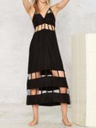 Choies Black Strappy Caged Cut Out Cami Midi Dress