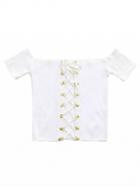 Choies White Off Shoulder Lace Up Front Ribbed Crop Top