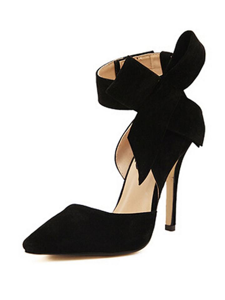 Choies Black Detachable Bow Embellishment High Heeled Pumps