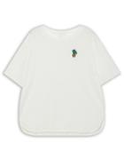 Choies White Pineapple Embroidery Split Side T-shirt