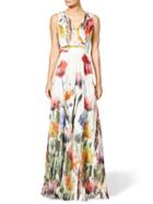 Choies Multicolor Floral Print V-neck High Waist Maxi Dress