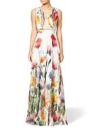 Choies Multicolor Floral Print V-neck High Waist Maxi Dress