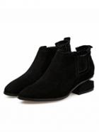 Choies Black Suede Pointed Ankle Boots
