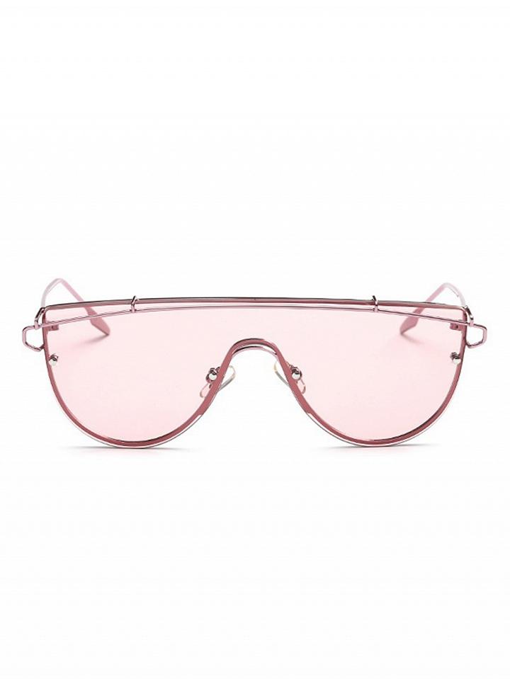 Choies Pink Half Frame Double High Bar Sunglasses