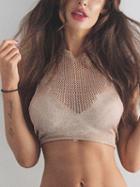 Choies Nude Halter Backless Knit Crop Top