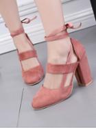 Choies Pink Strap Detail Heeled Sandals