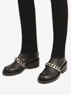 Choies Black Leather Chain Detail Ankle Boots