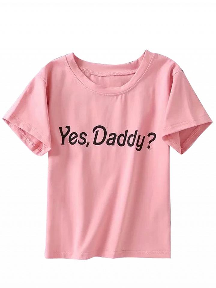Choies Pink Letter Print T-shirt