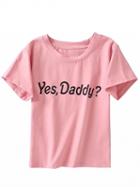 Choies Pink Letter Print T-shirt