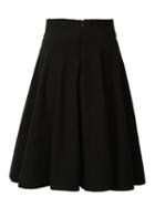 Choies Black High Waist Midi Woolen Blend Skater Skirt