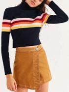 Choies Color Block Stripe High Neck Long Sleeve Knit Jumper