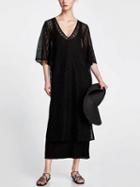 Choies Black V-neck Lace Maxi Dress