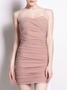 Choies Khaki Cut Out Back Spaghetti Strap Bodycon Dress