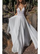 Choies White Lace Panel Cami Maxi Dress And Chiffon Longline Cardigan