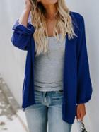 Choies Royal Blue Open Front Batwing Sleeve Chic Women Cardigan