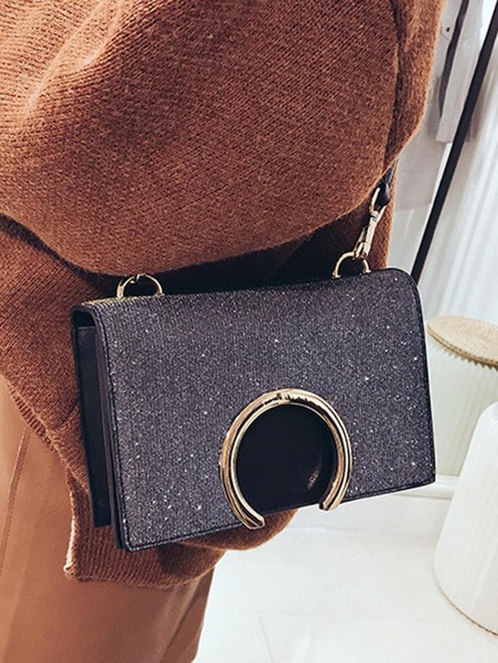 Choies Black Metallic Circle Cross Body Bag