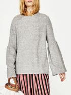 Choies Gray Flare Sleeve Knit Sweater