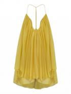 Choies Yellow U-neck Backless Layered Cami Top