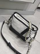 Choies White Pu Argyle Plaid Chain Strap Chic Women Cross Body Bag