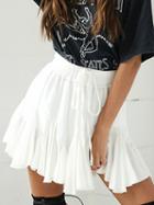 Choies White High Waist Mini Skater Skirt