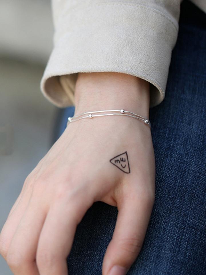 Choies Silver Bead Embellished Bilayer Bracelet