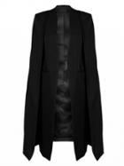 Choies Black Collarless Open Front Longline Cape