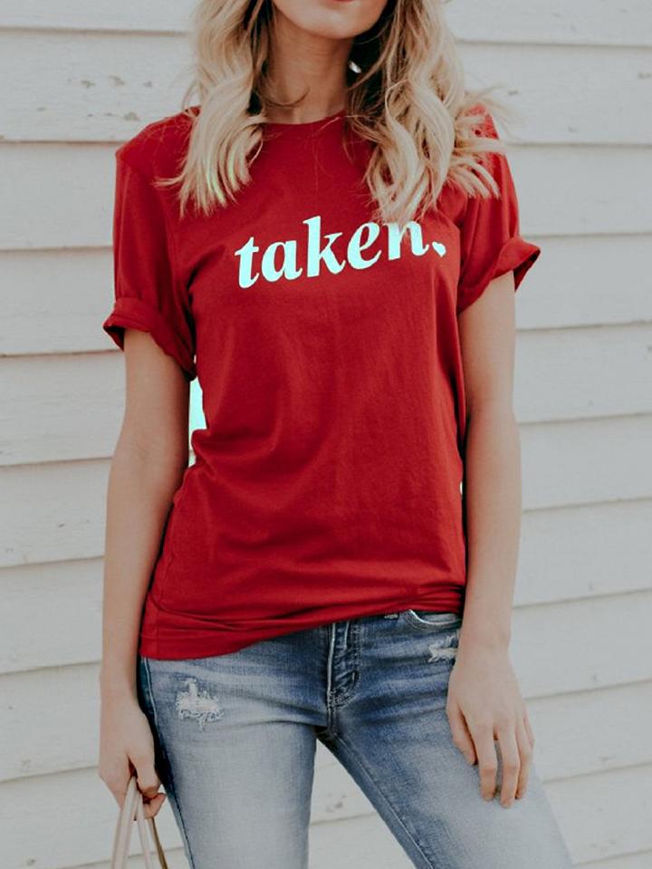 Choies Red Letter Print T-shirt