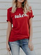 Choies Red Letter Print T-shirt