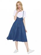 Choies Blue Spaghetti Strap Prom Overall Dress