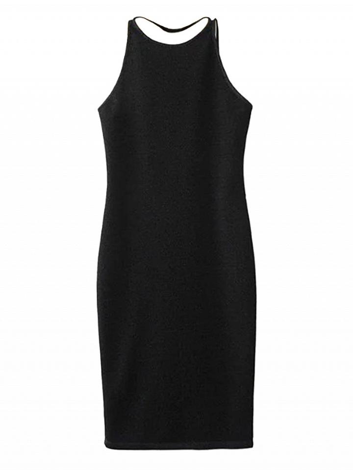 Choies Black Backless Body-conscious Dress