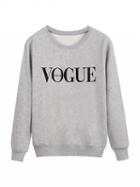 Choies Gray Vogue Print Front Sweatshirt