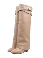 Choies Leather Wedge Knee Boots