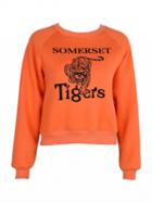 Choies Orange Animal Pattern Print Long Sleeve Sweatshirt