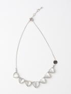 Choies White Heart Stone Chain Necklace