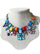Choies Gradient Colorful Stone Rhinestone Necklace