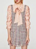 Choies Polychrome Pocket Wool Blend Overall Dress