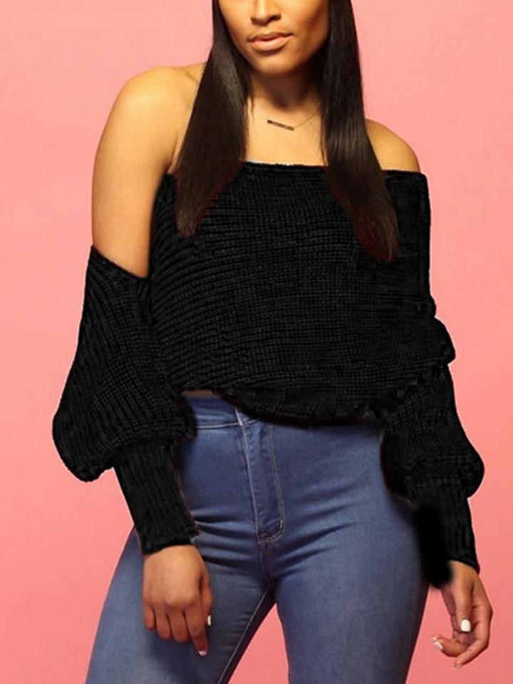 Choies Black Cross Multi-way Knit Sweater