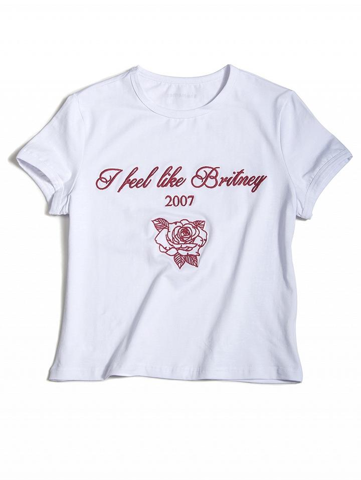 Choies White Feeling Like Britney Tee